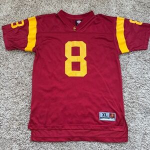 USC Trojans Youth XL Football Jersey #8 Genuine Stuff Red Gold Kids NCAA Y2K VTG
